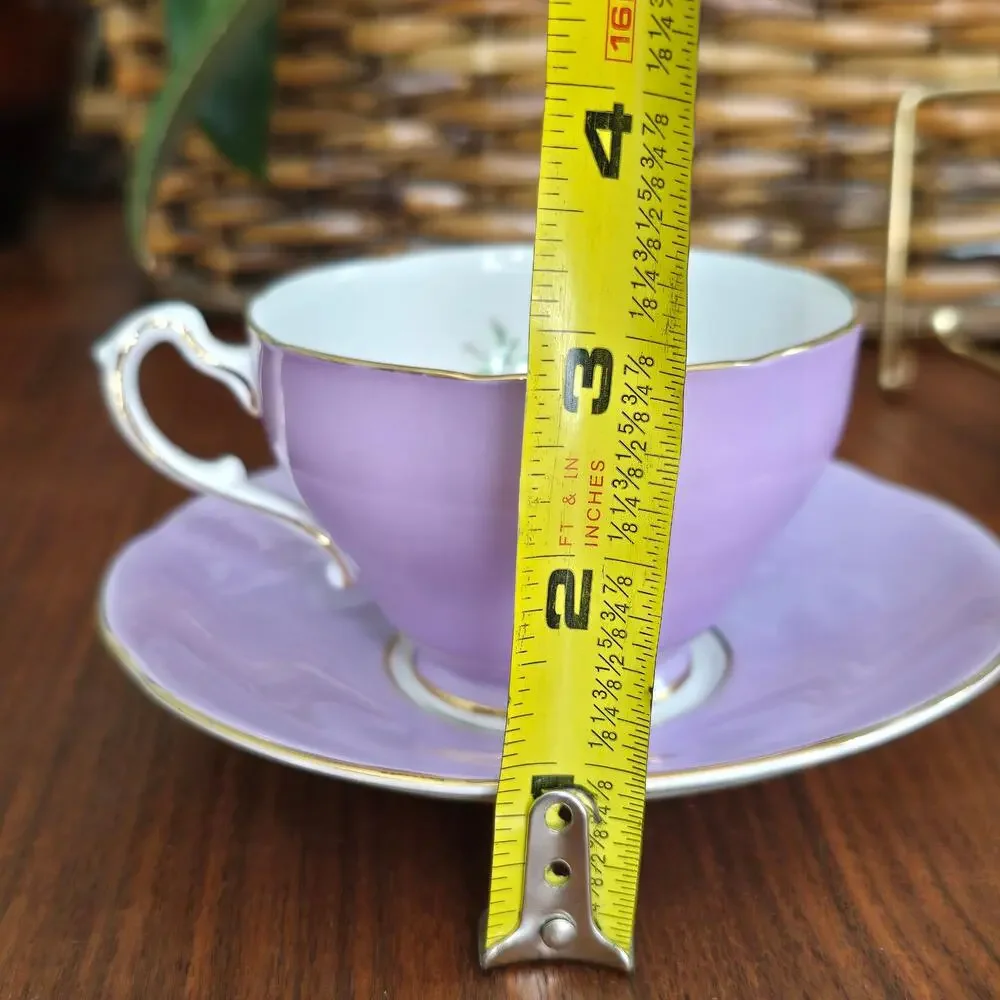 Vintage Adderley Bone China Tea Cup and Saucer Lavender Chrysanthemum Cottage